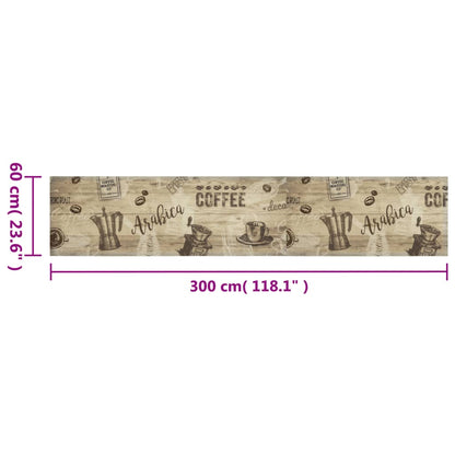 Tappeto da Cucina Lavabile Marrone Caffè 60x300 cm in Velluto | homemem39