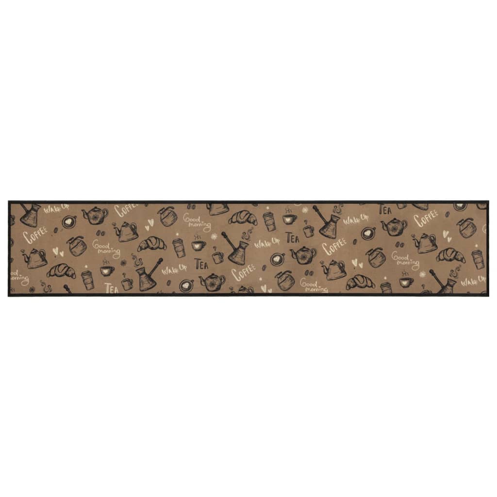 Tappeto da Cucina Lavabile Marrone Mattutino 60x300 cm Velluto | homemem39