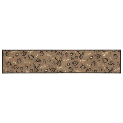 Tappeto da Cucina Lavabile Marrone Mattutino 60x300 cm Velluto | homemem39