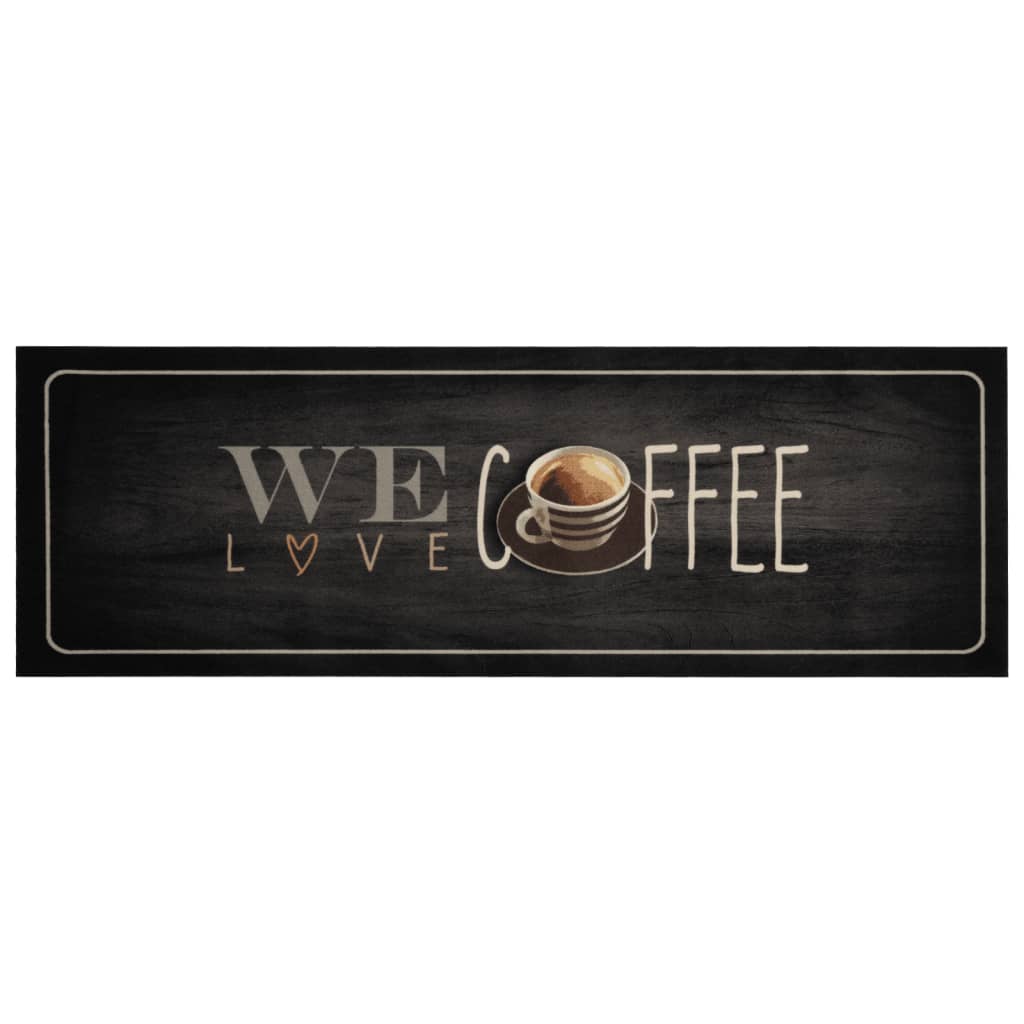 Tappeto da Cucina Lavabile Testo Caffè 60x180 cm in Velluto | homemem39