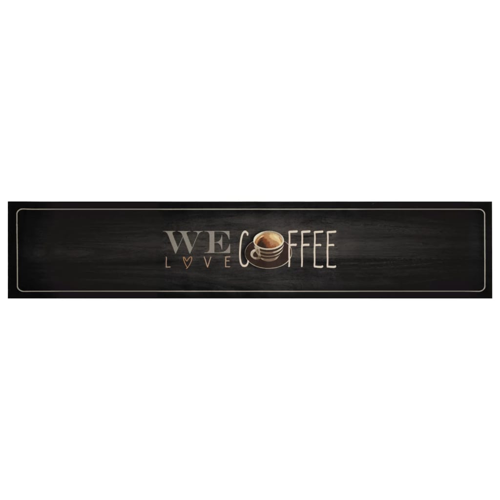 Tappeto da Cucina Lavabile Testo Caffè 60x300 cm in Velluto | homemem39
