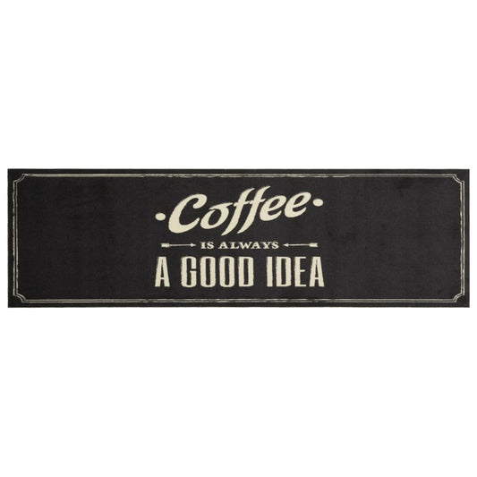 Tappeto da Cucina Lavabile Testo Caffè 45x150 cm in Velluto | homemem39