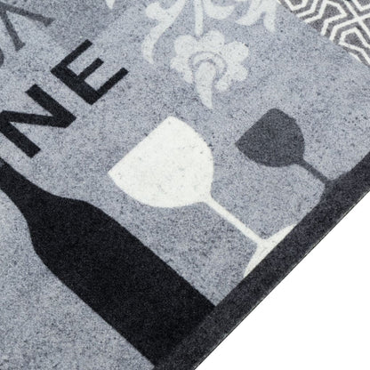 Tappeto da Cucina Lavabile Grigio Vino 60x180 cm in Velluto - homemem39