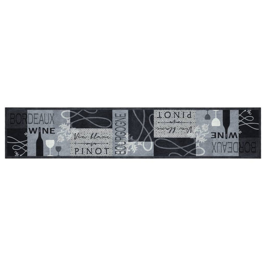 Tappeto da Cucina Lavabile Grigio Vino 60x300 cm in Velluto - homemem39