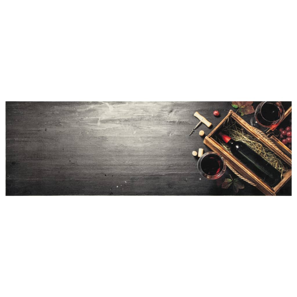 Tappeto da Cucina Lavabile Bottiglia Vino 60x180 cm in Velluto - homemem39