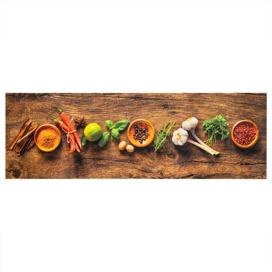 Tappeto da Cucina Lavabile Spezie 60x180 cm Velluto | homemem39