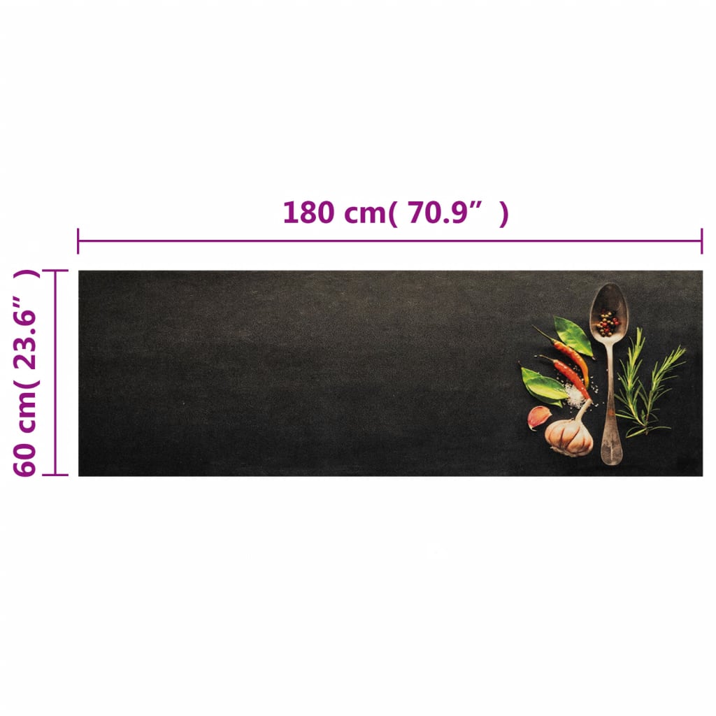 Tappeto da Cucina Lavabile Spezie 60x180 cm Velluto - homemem39