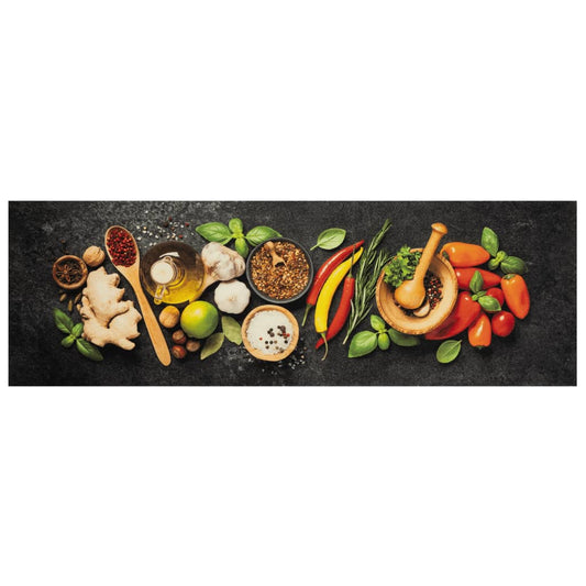 Tappeto da Cucina Lavabile Spezie 60x180 cm Velluto | homemem39