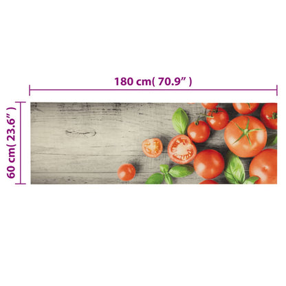 Tappeto da Cucina Lavabile Pomodori 60x180 cm in Velluto - homemem39