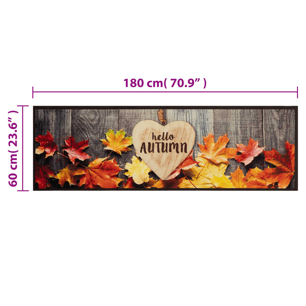 Tappeto da Cucina Lavabile Autunno 60x180 cm in Velluto - homemem39