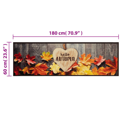 Tappeto da Cucina Lavabile Autunno 60x180 cm in Velluto - homemem39