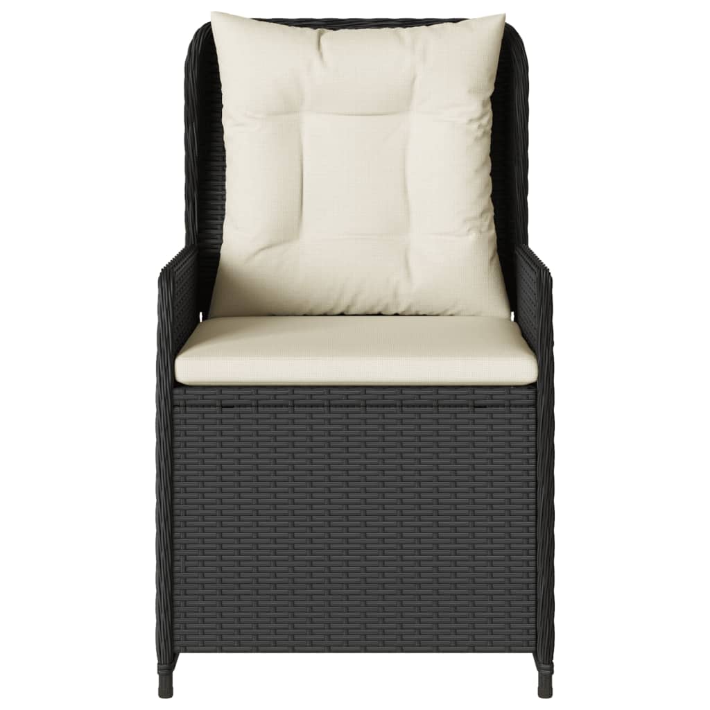 Sedie da Giardino Reclinabili 2 pz Nere in Polyrattan - homemem39