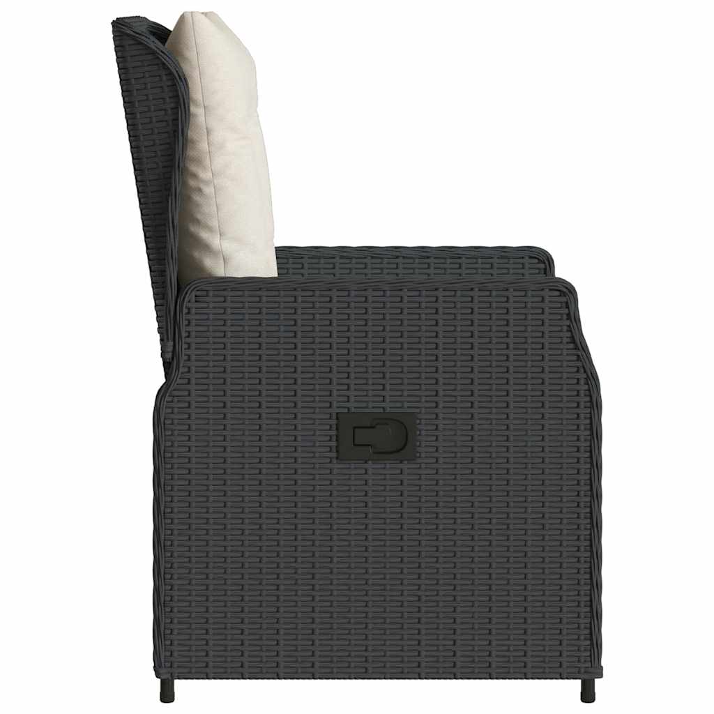 Sedie da Giardino Reclinabili 2 pz Nere in Polyrattan | homemem39