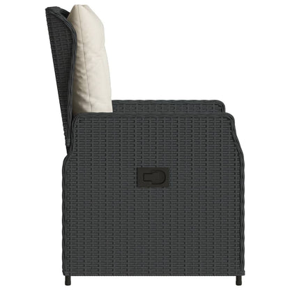 Sedie da Giardino Reclinabili 2 pz Nere in Polyrattan - homemem39