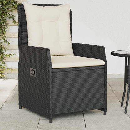 Sedie da Giardino Reclinabili 2 pz Nere in Polyrattan | homemem39