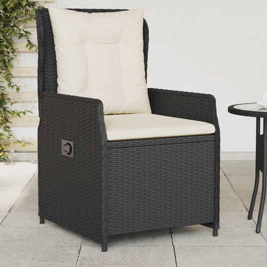 Sedie da Giardino Reclinabili 2 pz Nere in Polyrattan - homemem39