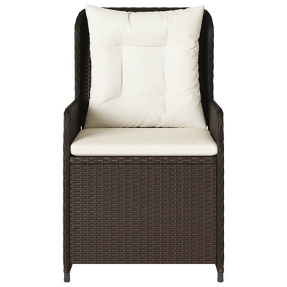 Sedie da Giardino Reclinabili 2 pz Marrone Polyrattan - homemem39