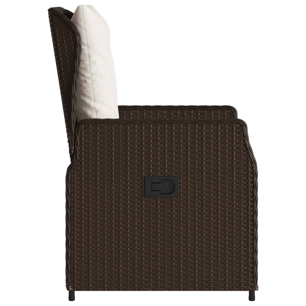 Sedie da Giardino Reclinabili 2 pz Marrone Polyrattan | homemem39