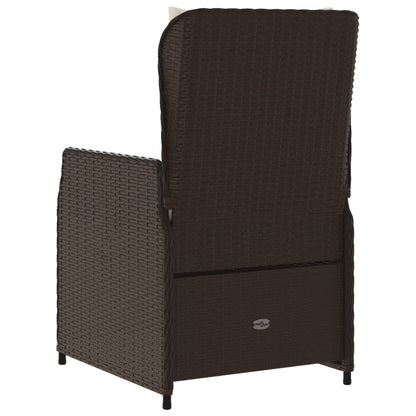 Sedie da Giardino Reclinabili 2 pz Marrone Polyrattan | homemem39