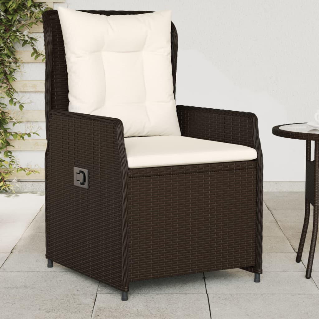 Sedie da Giardino Reclinabili 2 pz Marrone Polyrattan | homemem39