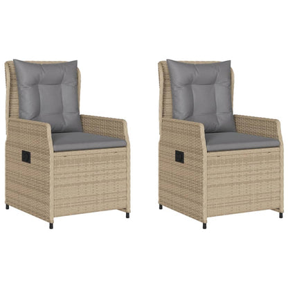 Sedie da Giardino Reclinabili 2 pz Beige Polyrattan | homemem39
