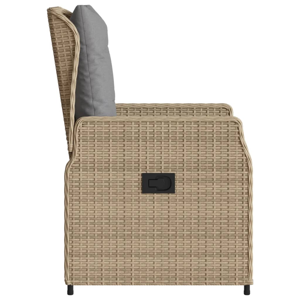 Sedie da Giardino Reclinabili 2 pz Beige Polyrattan - homemem39