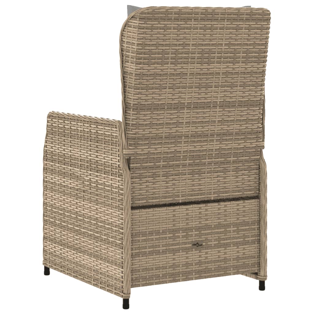 Sedie da Giardino Reclinabili 2 pz Beige Polyrattan - homemem39