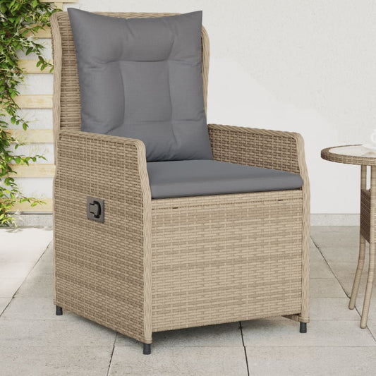Sedie da Giardino Reclinabili 2 pz Beige Polyrattan - homemem39