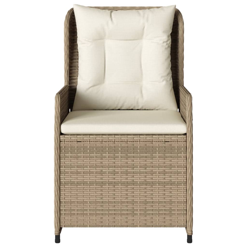 Sedie da Giardino Reclinabili 2 pz Beige Polyrattan | homemem39