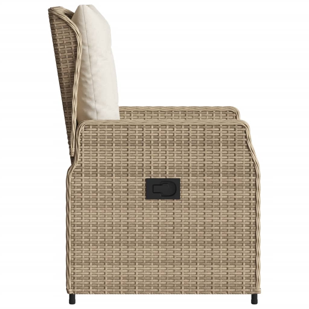 Sedie da Giardino Reclinabili 2 pz Beige Polyrattan | homemem39