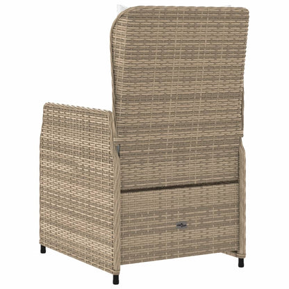 Sedie da Giardino Reclinabili 2 pz Beige Polyrattan - homemem39
