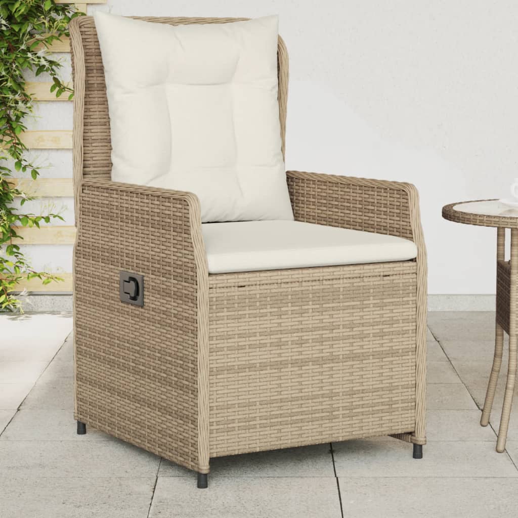 Sedie da Giardino Reclinabili 2 pz Beige Polyrattan - homemem39