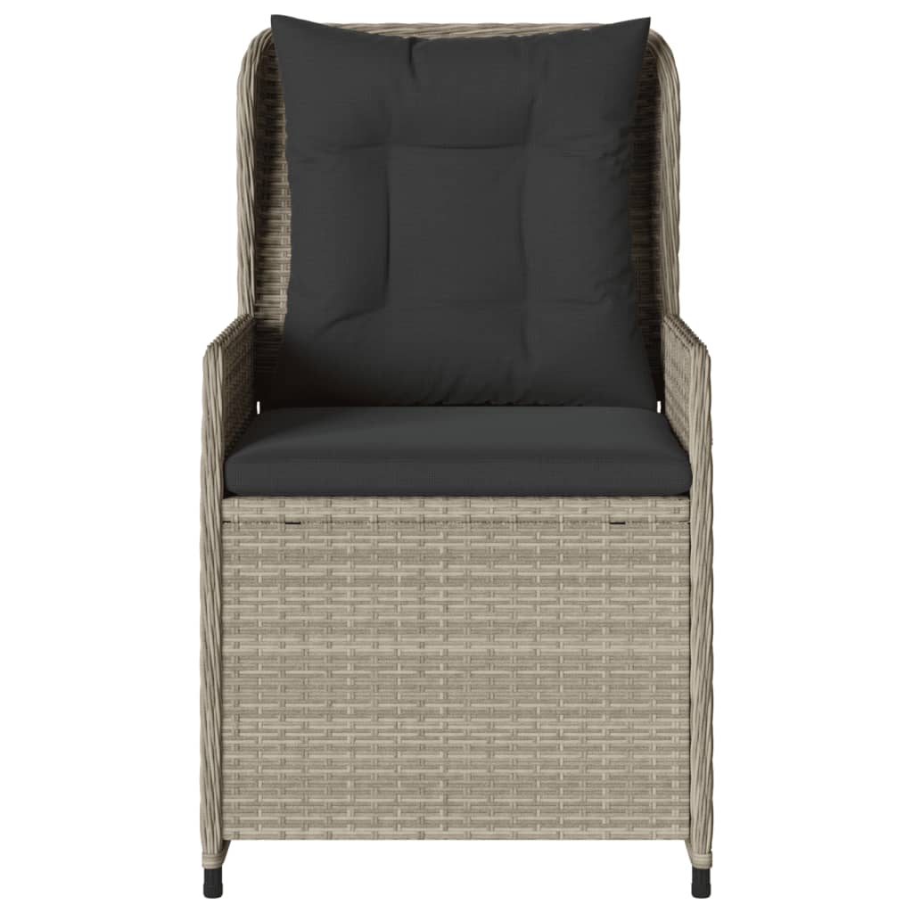 Sedie da Giardino Reclinabili 2 pz Grigio Chiaro Polyrattan | homemem39