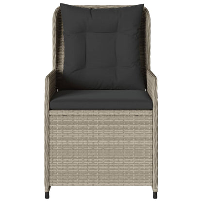 Sedie da Giardino Reclinabili 2 pz Grigio Chiaro Polyrattan | homemem39