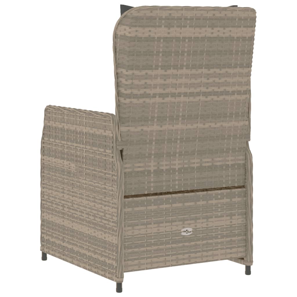 Sedie da Giardino Reclinabili 2 pz Grigio Chiaro Polyrattan | homemem39