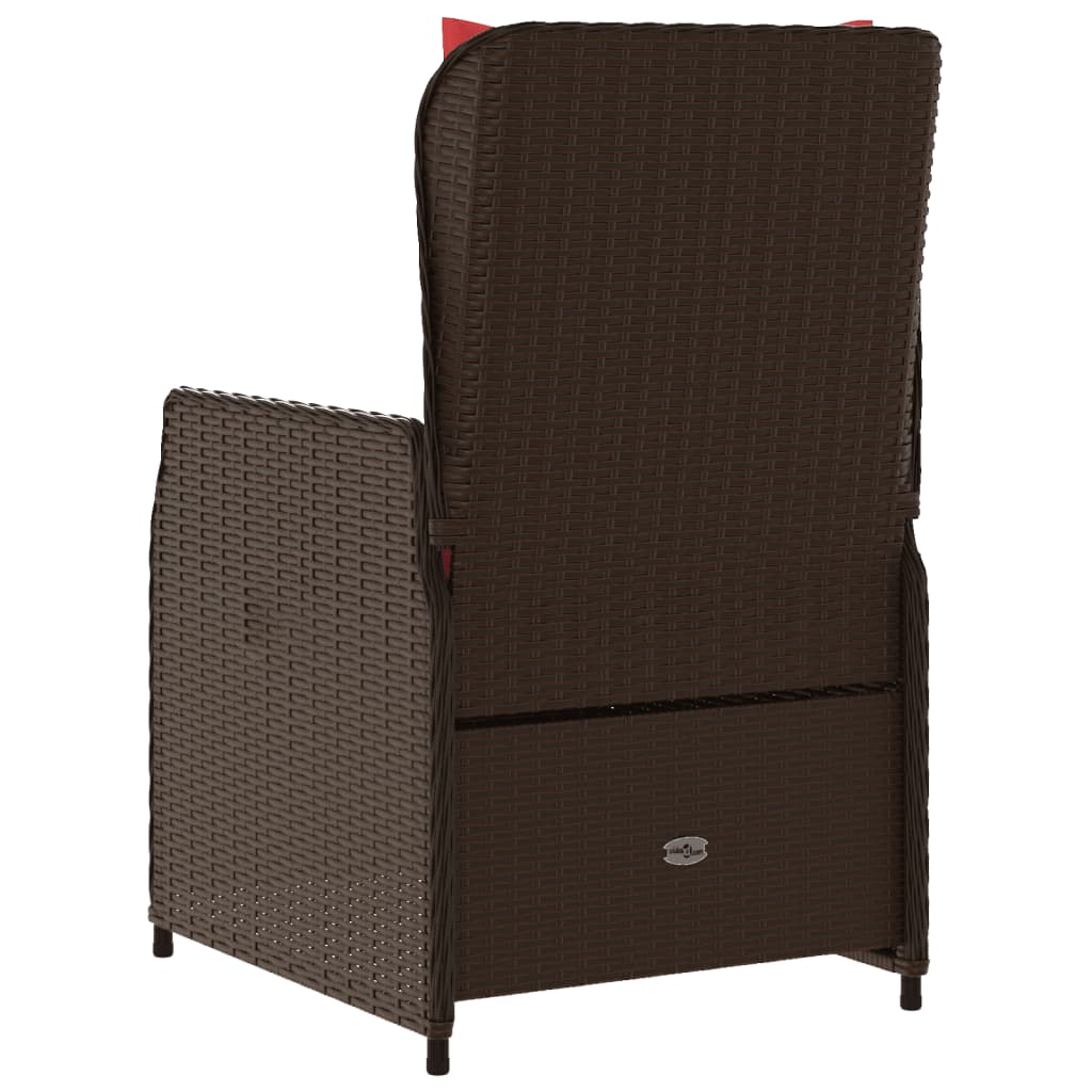 Sedie da giardino reclinabili 2 pz in Polyrattan Marrone | homemem39