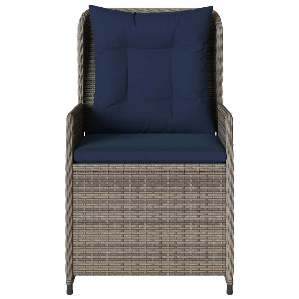 Sedie da giardino reclinabili 2 pz in Polyrattan Grigio | homemem39