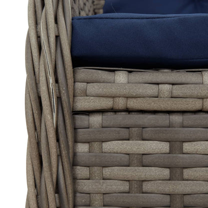 Sedie da giardino reclinabili 2 pz in Polyrattan Grigio | homemem39