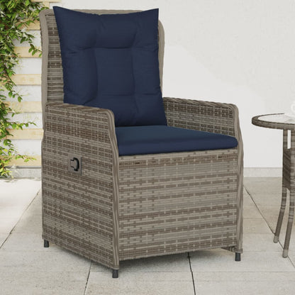 Sedie da giardino reclinabili 2 pz in Polyrattan Grigio | homemem39