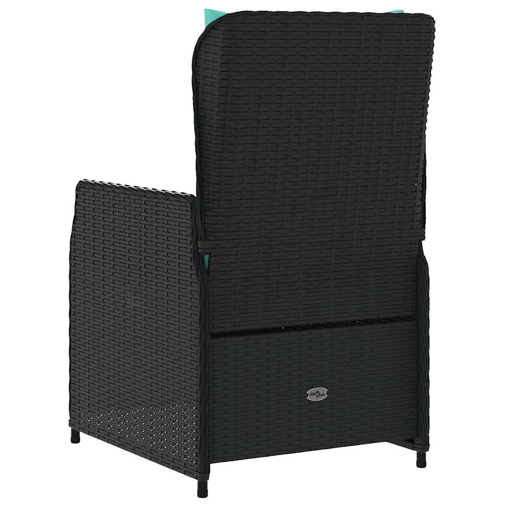 Sedie da giardino reclinabili 2 pz in Polyrattan Nero | homemem39