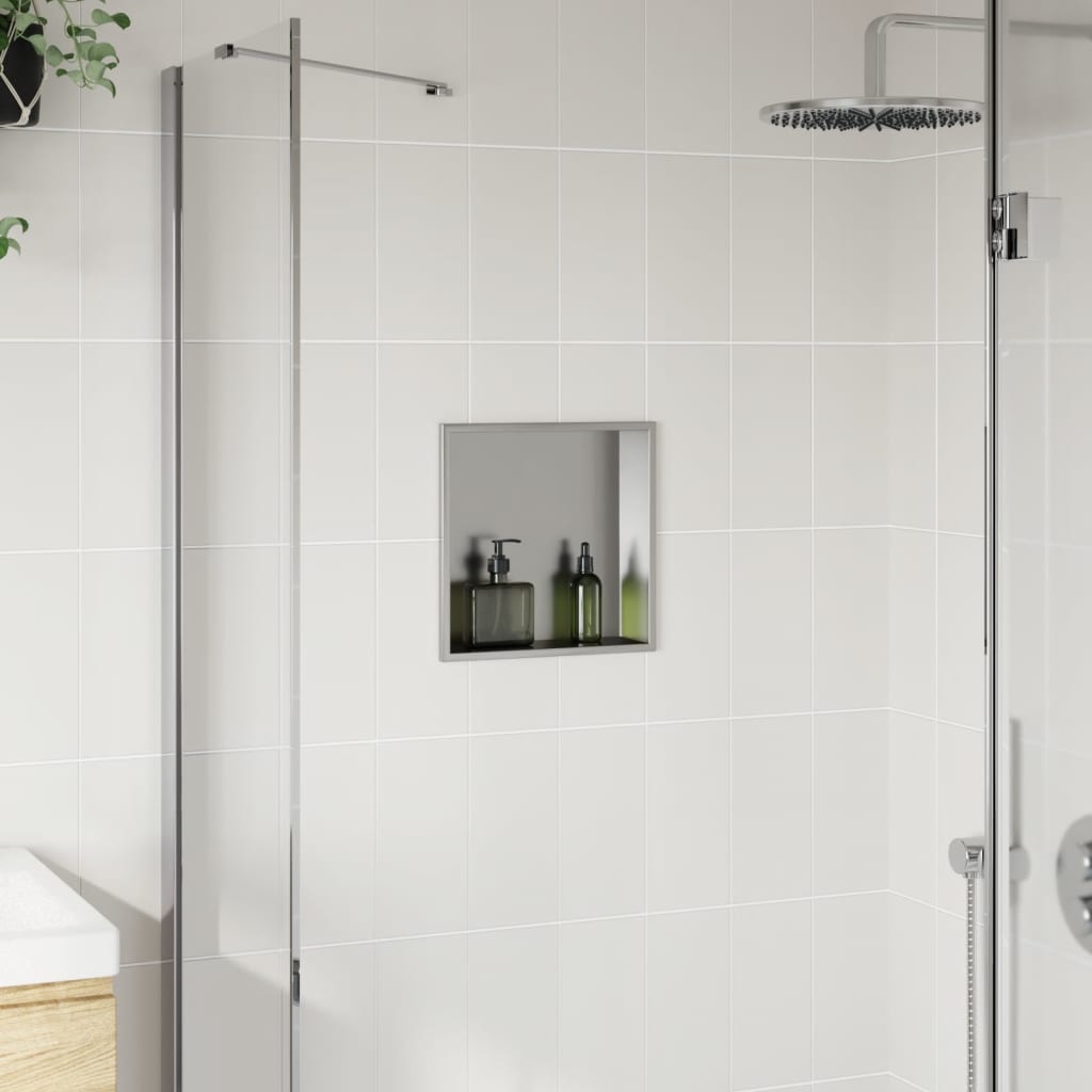 Nicchia per Doccia Argento Spazzolato 32x32x9cm in Acciaio Inox | homemem39