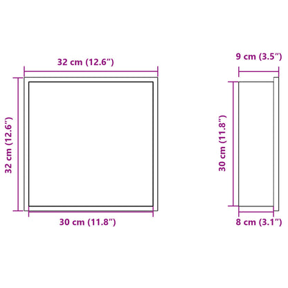 Nicchia per Doccia Argento Spazzolato 32x32x9cm in Acciaio Inox - homemem39