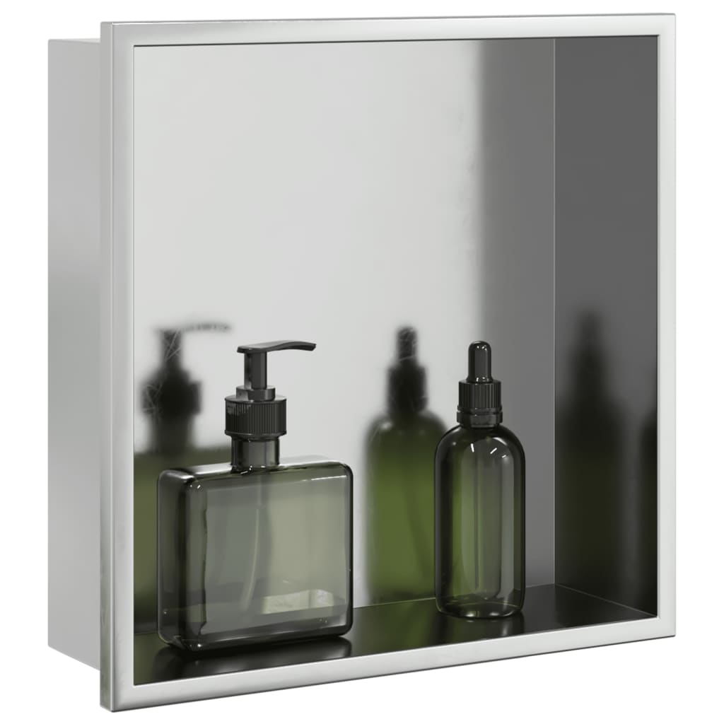 Nicchia per Doccia Argento Spazzolato 32x32x9cm in Acciaio Inox | homemem39
