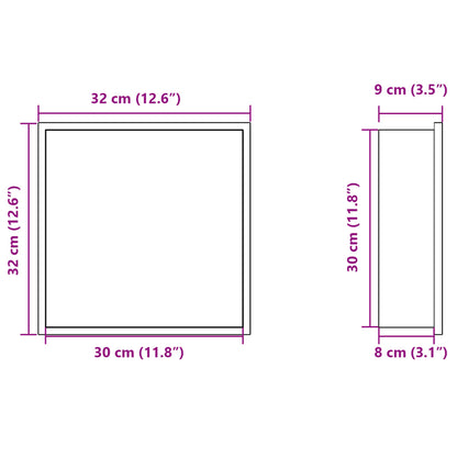 Nicchia per Doccia Bianco Opaco 32x32x9cm in Acciaio Inox - homemem39