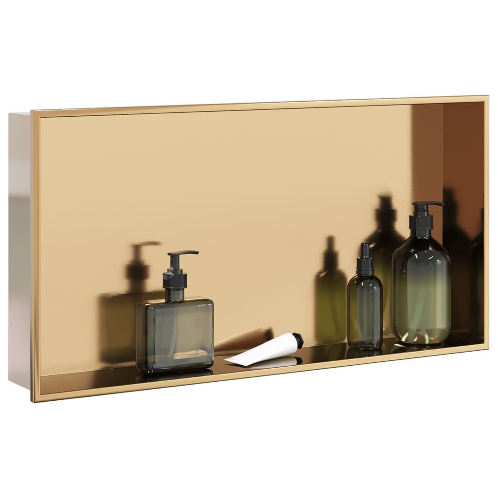 Nicchia per Doccia Oro Spazzolato 62x32x9cm in Acciaio Inox | homemem39