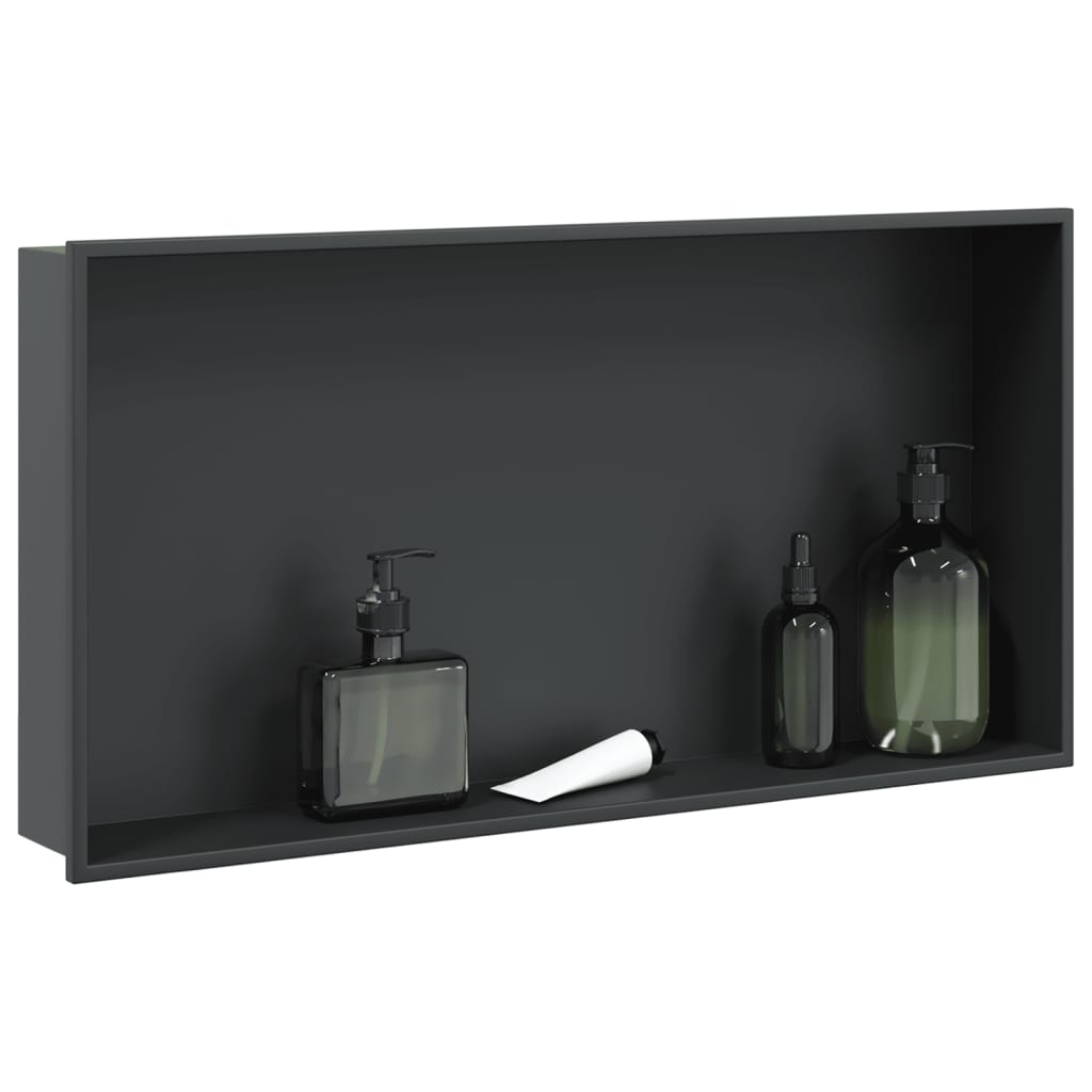 Nicchia per Doccia Nero Opaco 62x32x9cm in Acciaio Inox | homemem39