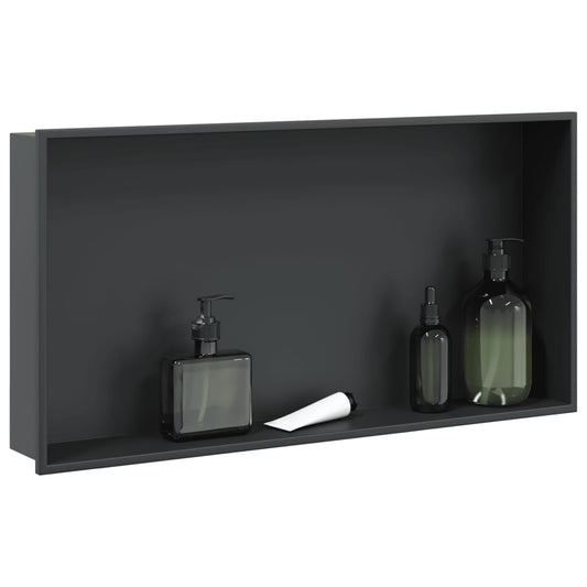 Nicchia per Doccia Nero Opaco 62x32x9cm in Acciaio Inox | homemem39