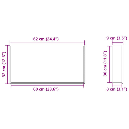 Nicchia per Doccia Bianco Opaco 62x32x9cm in Acciaio Inox - homemem39