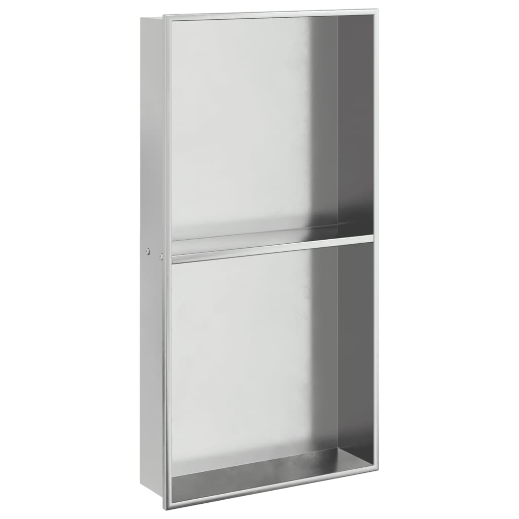 Nicchia per Doccia Argento Spazzolato 32x62x9cm in Acciaio Inox | homemem39