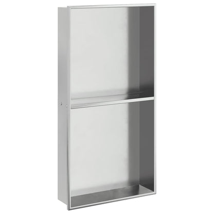 Nicchia per Doccia Argento Spazzolato 32x62x9cm in Acciaio Inox | homemem39